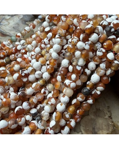 Kamień Naturalny Agat kulka fasetowana 5,5-6mm sznurek mix