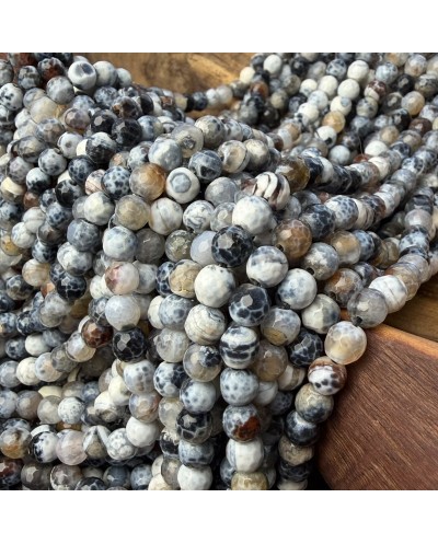 Kamień Naturalny Agat kulka fasetowana 5,5-6mm sznurek mix