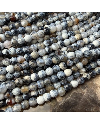Kamień Naturalny Agat kulka fasetowana 5,5-6mm sznurek mix