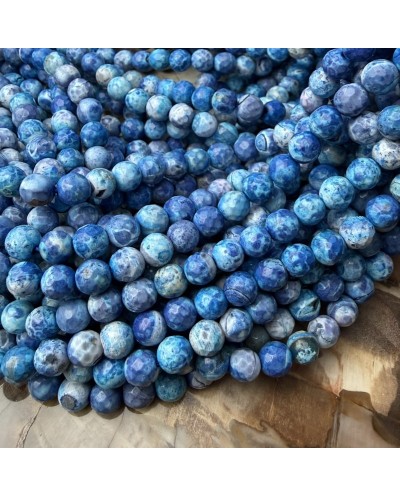 Kamień Naturalny Agat kulka fasetowana 5,5-6mm sznurek mix