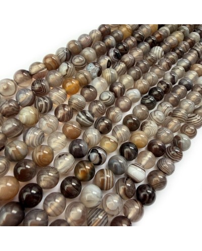 Kamień Naturalny Agat Botswana kulka gładka ok 6mm sznurek