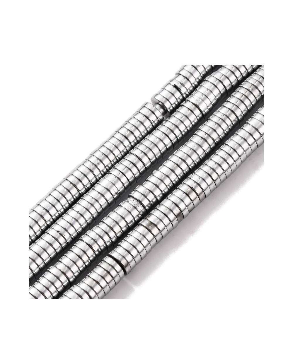 Kamień Naturalny Hematyt dysk oponka 4x1mm srebrny