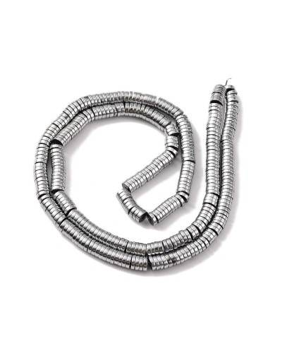 Kamień Naturalny Hematyt dysk oponka 4x1mm srebrny