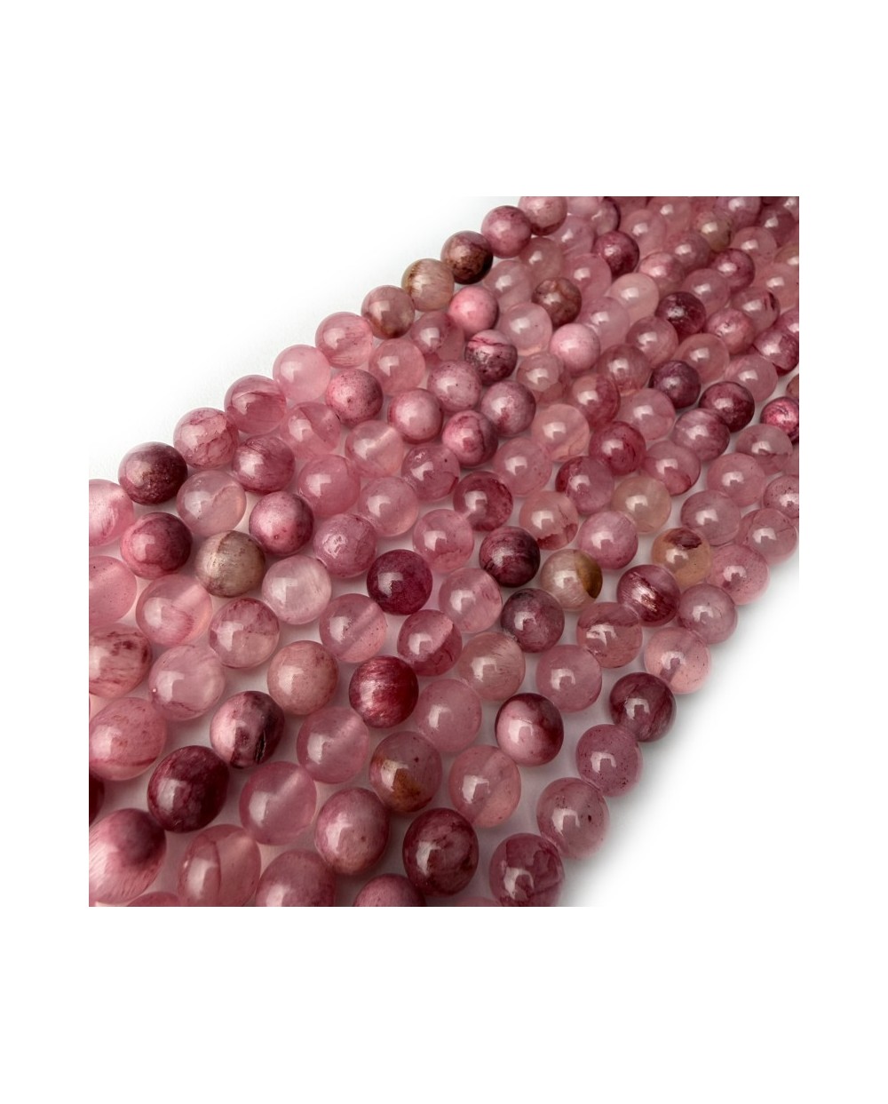 Kamień naturalny Jadeit kulka gładka 8mm mix różowy