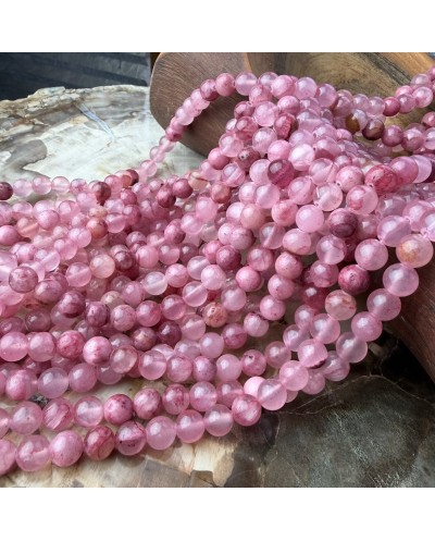 Kamień naturalny Jadeit kulka gładka 8mm mix różowy