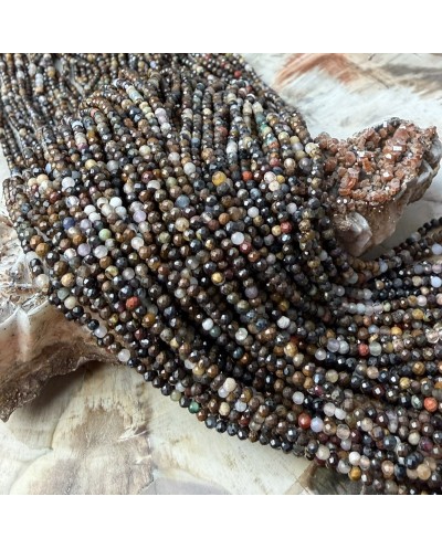 Kamienie Naturalne  mix kulki fasetowane ok 2-2,5mm sznurek