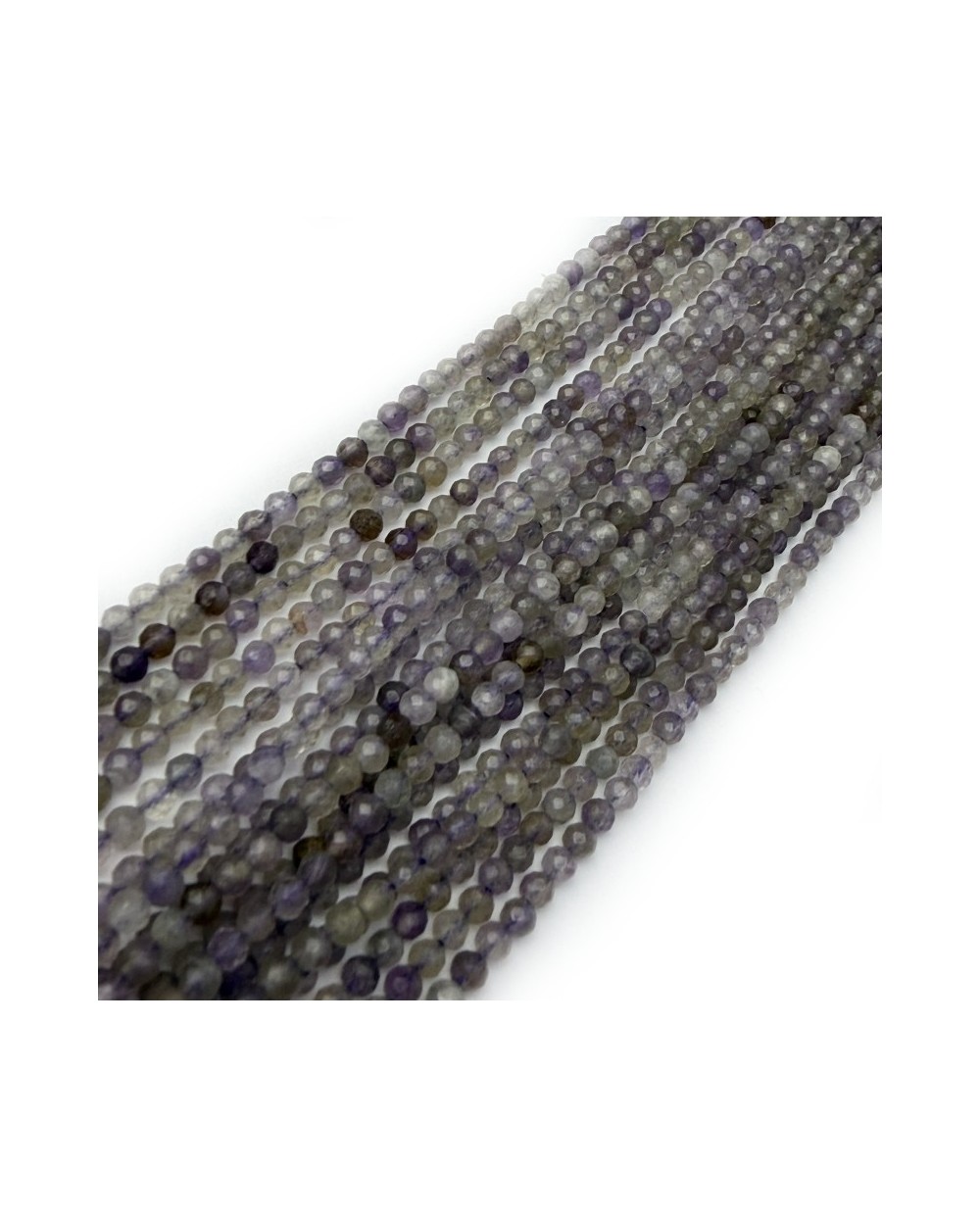 Kamienie Naturalne Ametyst mix kulki fasetowane ok 2-2,5mm sznurek mix
