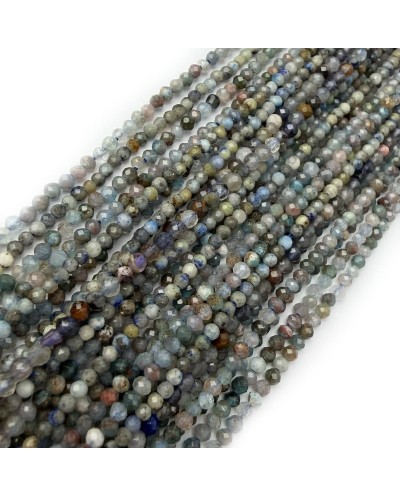 Kamienie Naturalne mix kulki fasetowane ok 2mm sznurek mix