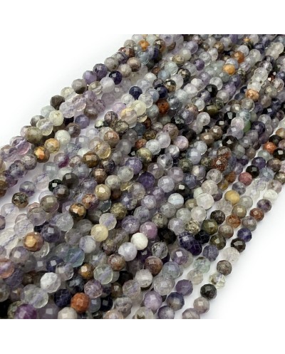 Kamienie Naturalne mix kulki fasetowane ok 4mm sznurek mix