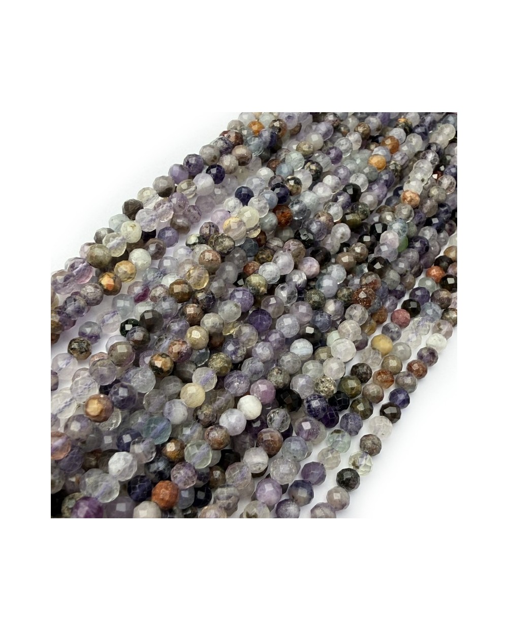 Kamienie Naturalne mix kulki fasetowane ok 4mm sznurek mix