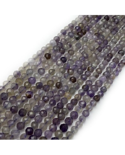 Kamienie Naturalne mix kulki fasetowane ok 3mm sznurek mix fiolet