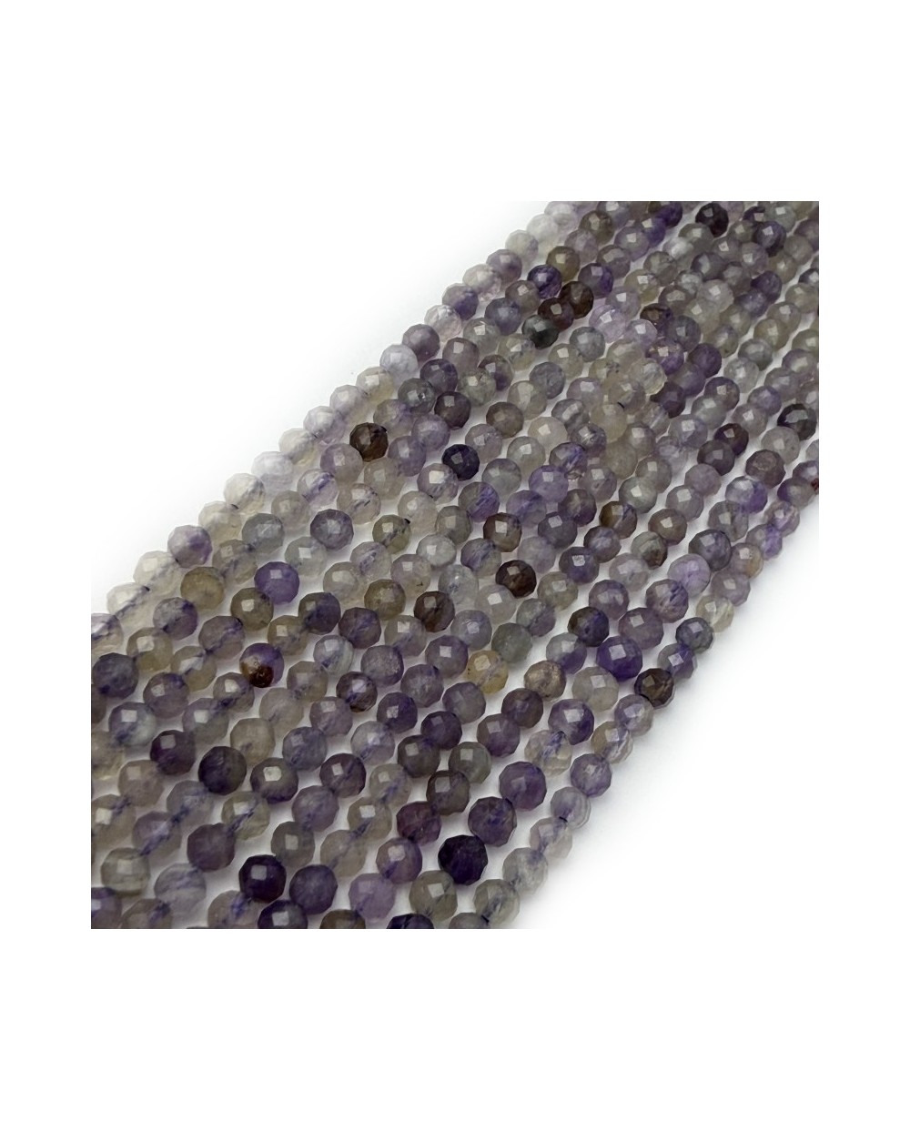 Kamienie Naturalne mix kulki fasetowane ok 3mm sznurek mix fiolet