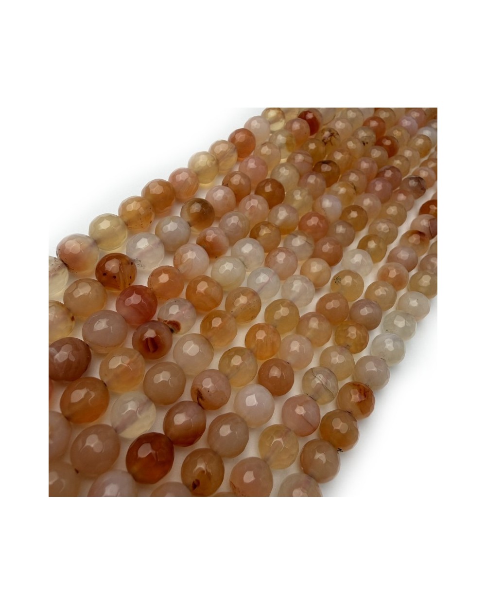 Kamień naturalny Agat kulka fasetowana 8mm pomarańczowy sznurek