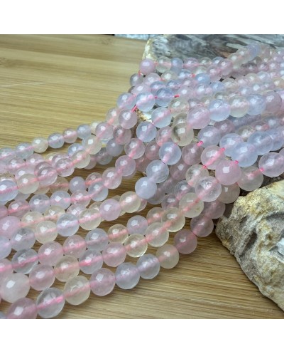 Agat kulka fasetowana 8mm sznurek mix