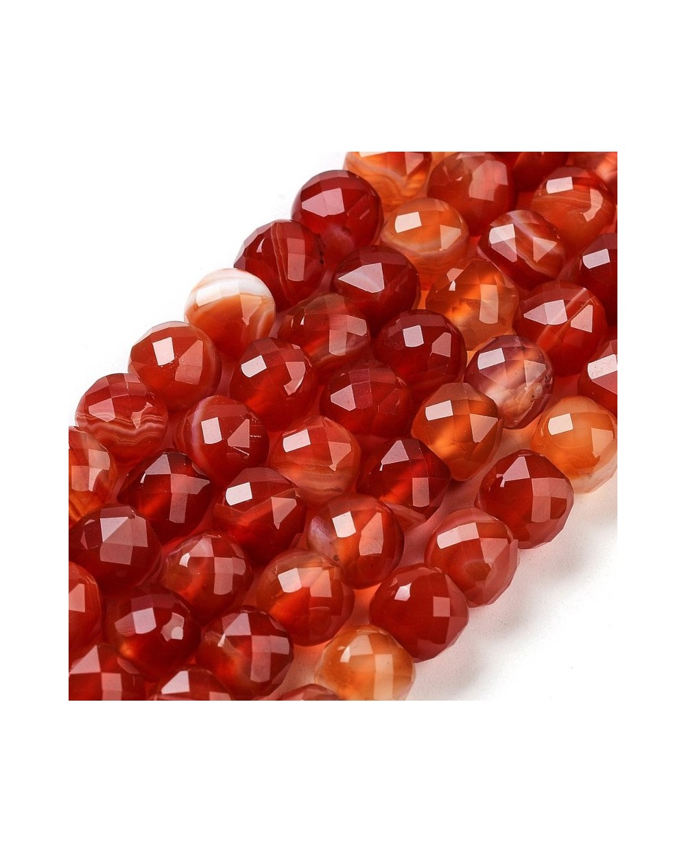 Kamień naturalny Agat kostka fasetowana ok 7x8x7mm sznurek mix