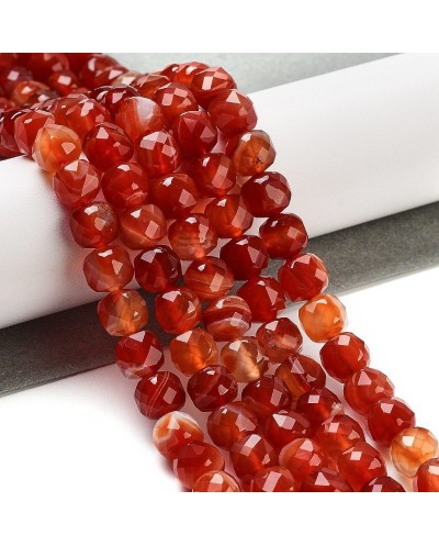 Kamień naturalny Agat kostka fasetowana ok 7x8x7mm sznurek mix
