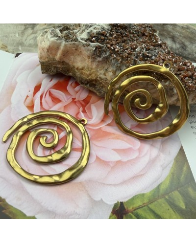 Zawieszka Spirala 41x42x2mm stal nierdzewna złota