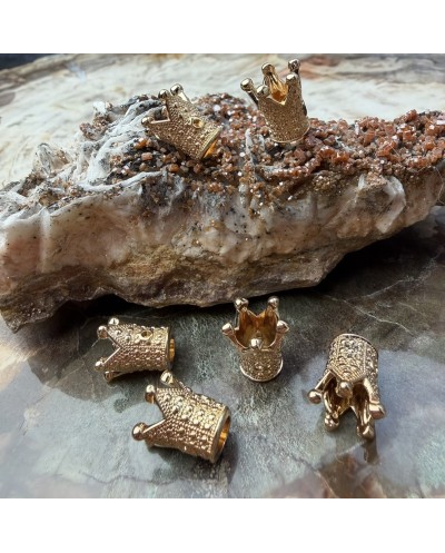 Hematyt korona 13x11x12mm jasno złoty