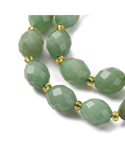 Kamień naturalny Jadeit oliwka fasetowana 9.5x7.5~8mm sznurek zielony