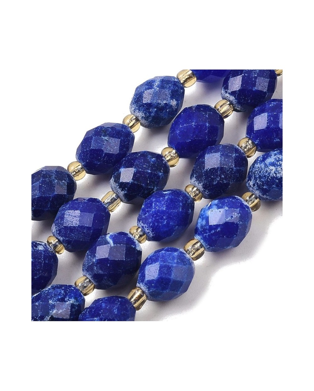 Kamień naturalny Jadeit oliwka fasetowana 9.5x7.5~8mm sznurek szafirowy