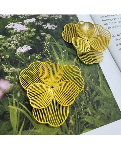 kopia Zawieszka kwiatek 43x45x2mm stal nierdzewna emaliowana żółty