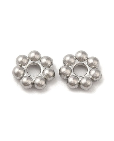Przekładka do koralików kwiatek 6x1,7mm stal nierdzewna
