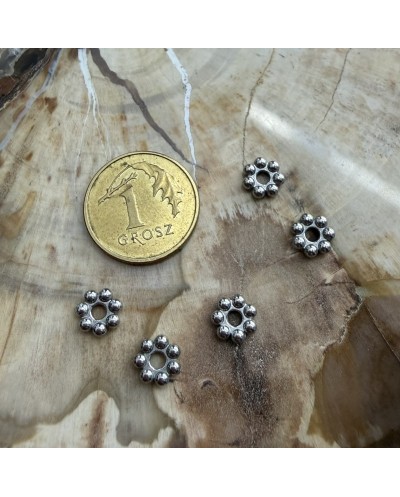 Przekładka do koralików kwiatek 6x1,7mm stal nierdzewna