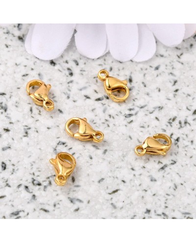 Zapięcie Karabińczyk 13x9x4mm stal nierdzewna złota