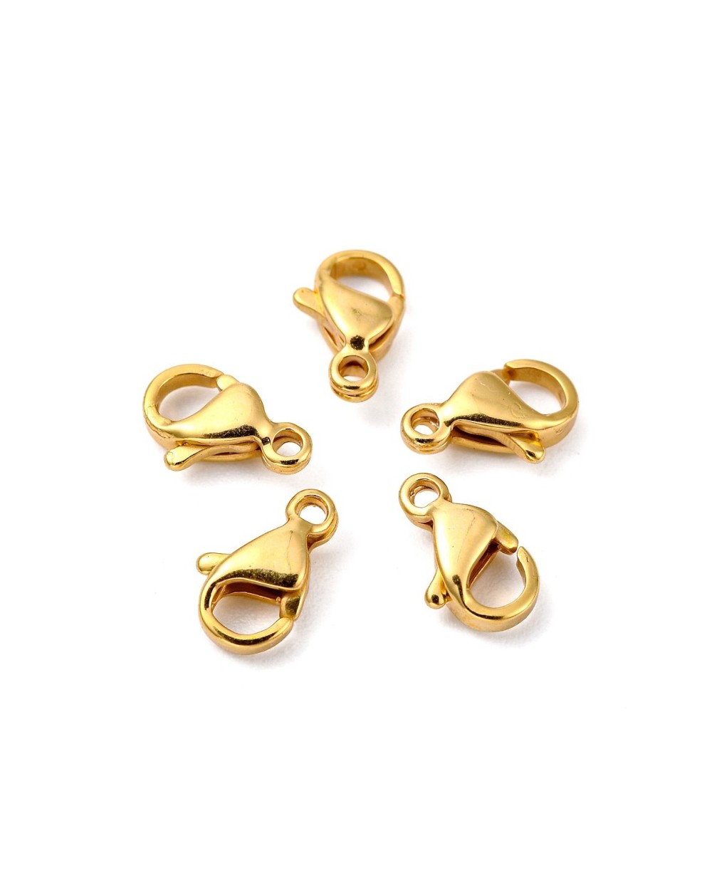 Zapięcie Karabińczyk 13x9x4mm stal nierdzewna złota