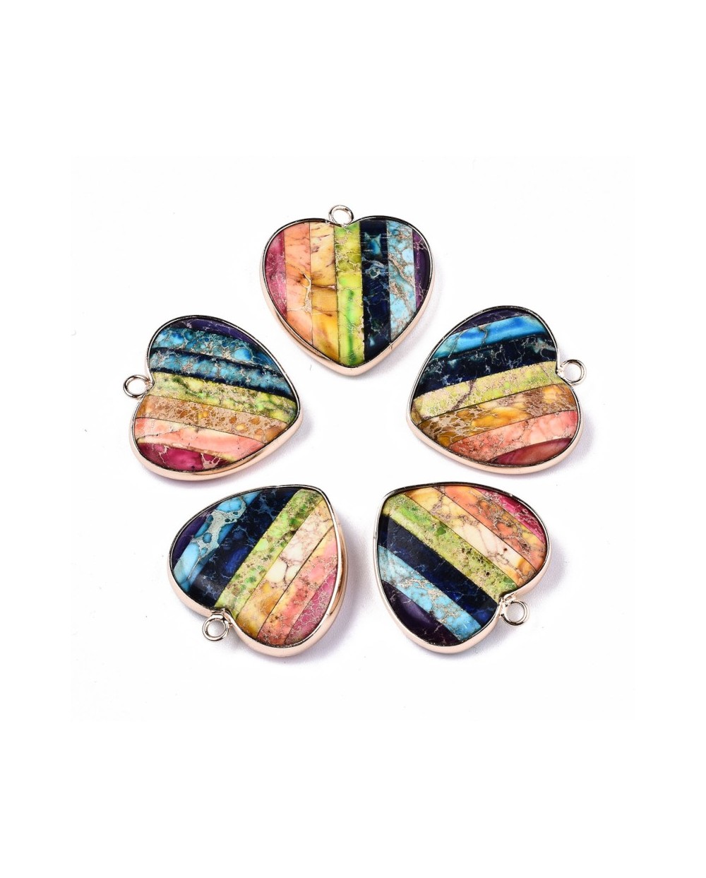 Kamień Naturalny Jaspis Cesarski zawieszka 24x21x6mm w oprawie