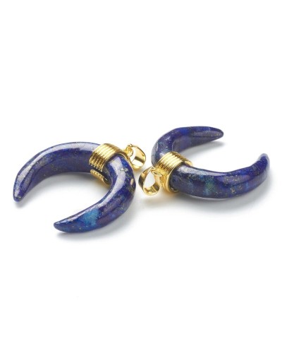 Zawieszka kamień naturalny Lapis Lazuli Lunula księżyc 33x30x10mm