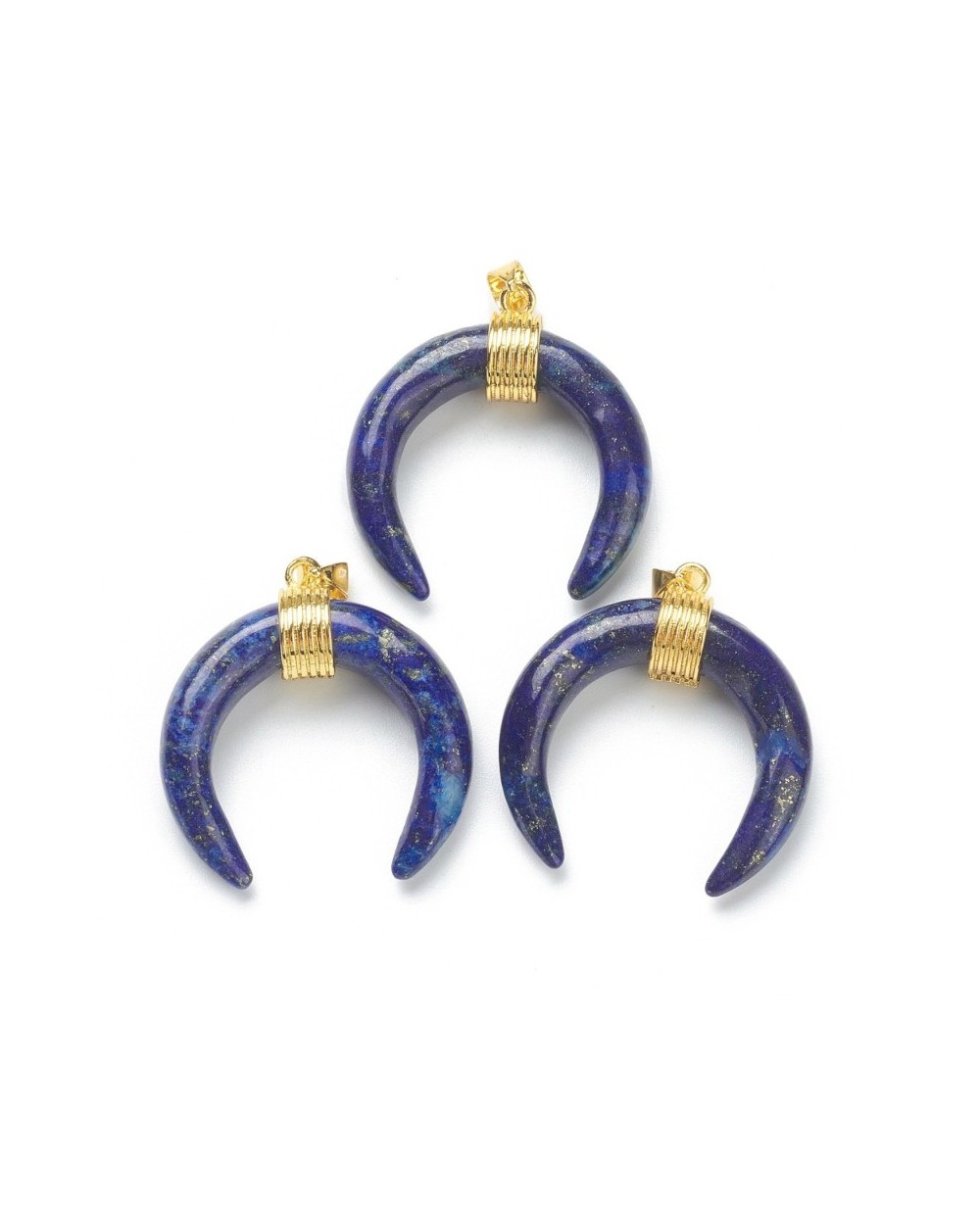 Zawieszka kamień naturalny Lapis Lazuli Lunula księżyc 33x30x10mm