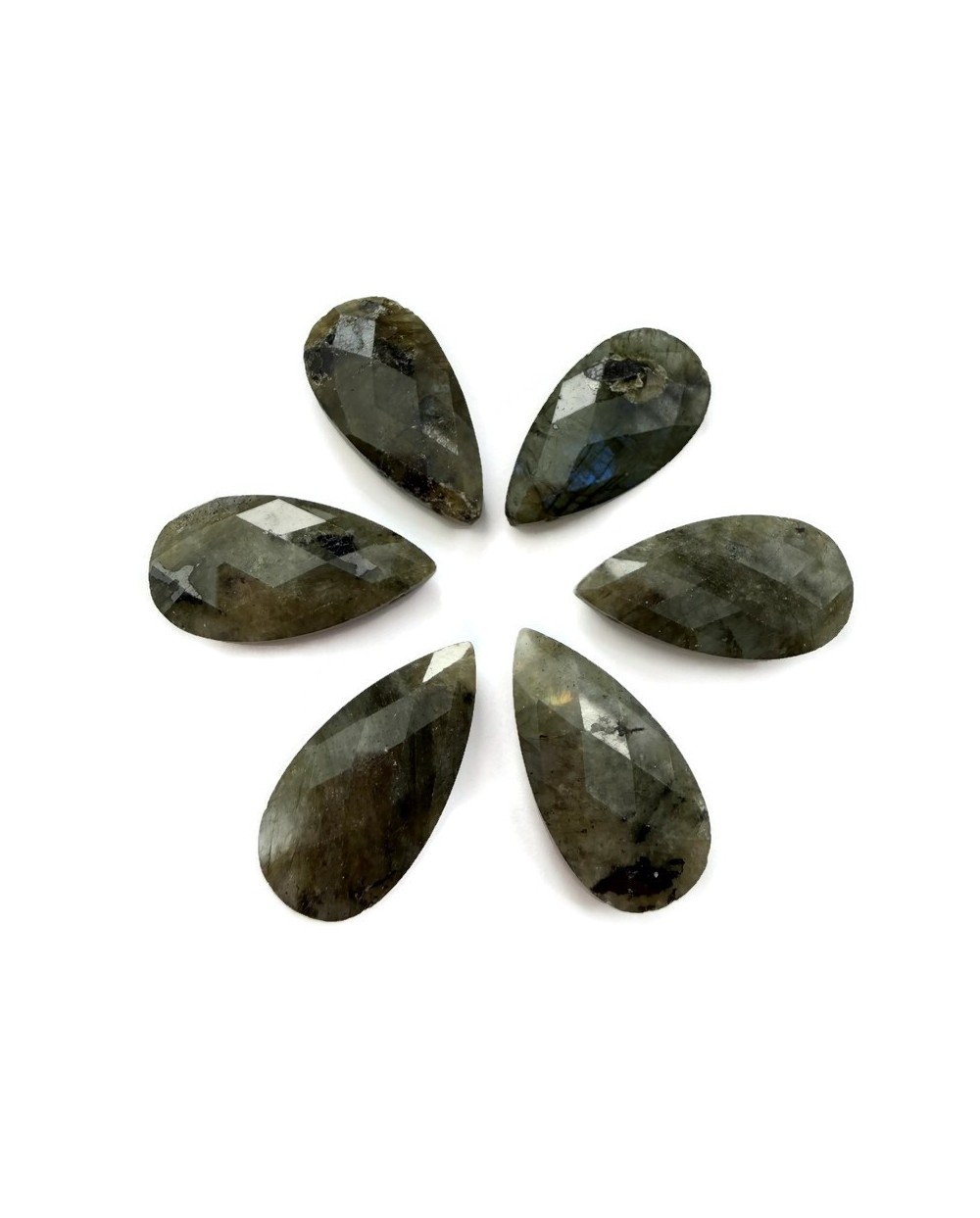 Zawieszka kamień naturalny Labradoryt łezka fasetowana 25x13mm