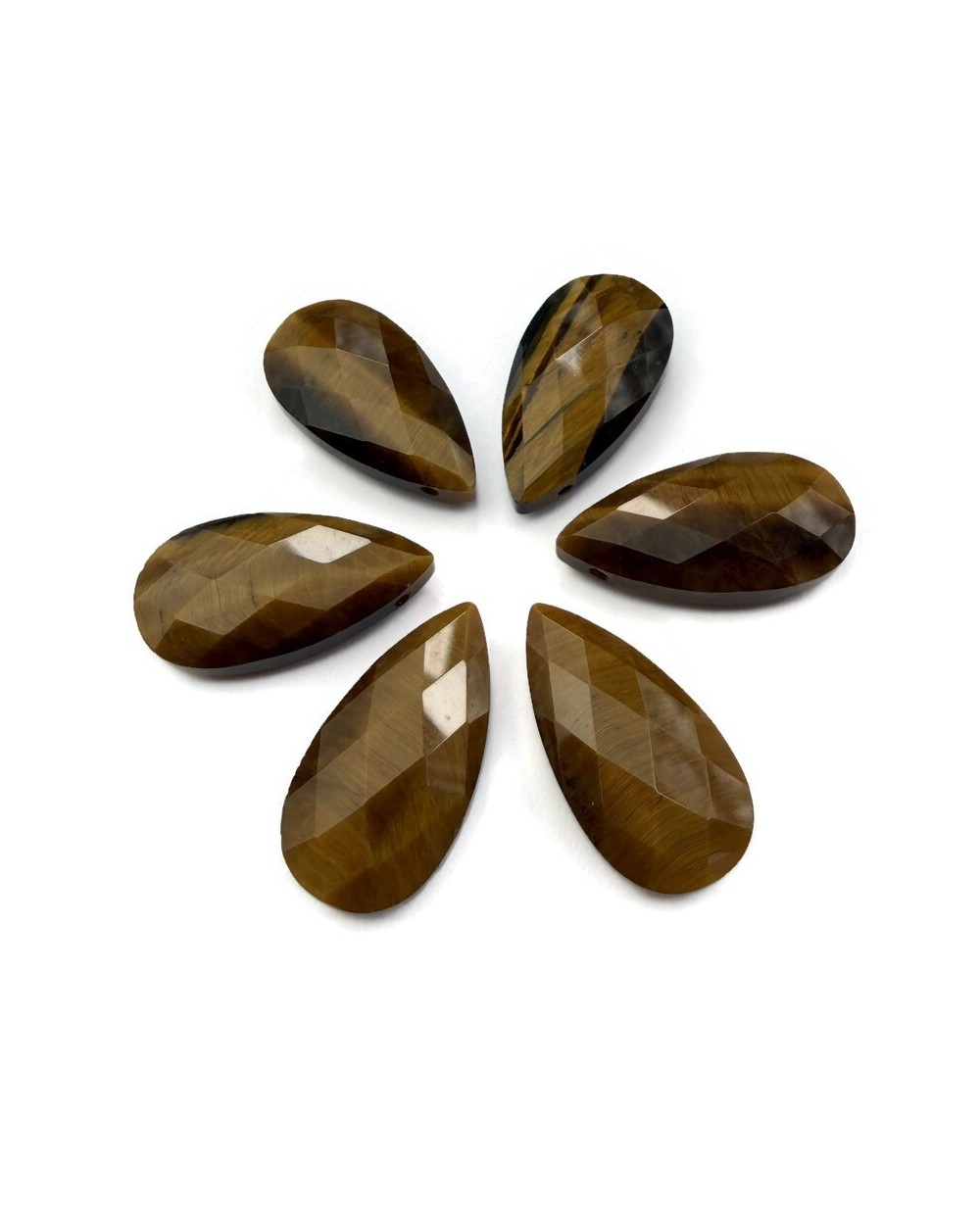 Zawieszka kamień naturalny Tygrysie oko łezka fasetowana 25x13mm
