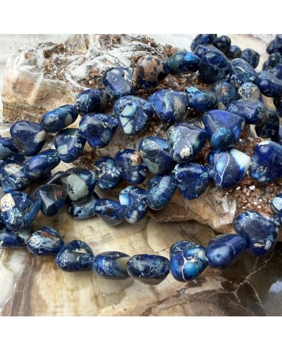 Kamień naturalny Jaspis Cesarski serce ok 9x10mm sznurek granat