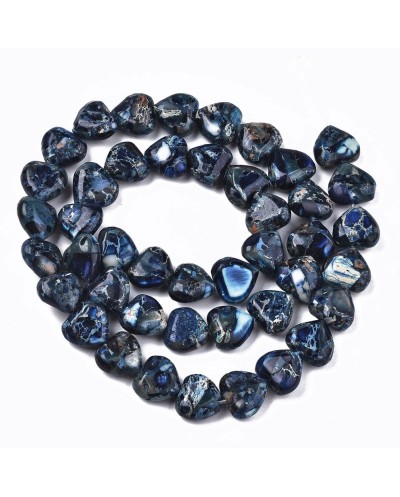 Kamień naturalny Jaspis Cesarski serce ok 9x10mm sznurek granat