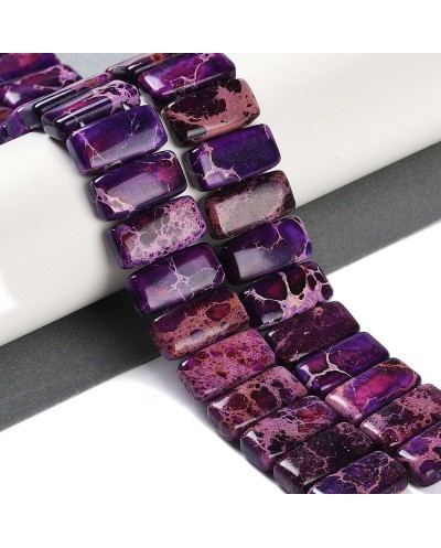 Kamień naturalny Jaspis Cesarski prostokąt 2 otwory ok 20x10x6mm sznurek fiolet