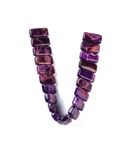 Kamień naturalny Jaspis Cesarski prostokąt 2 otwory ok 20x10x6mm sznurek fiolet