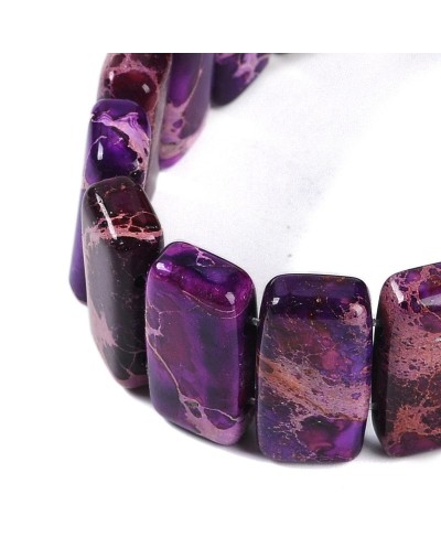 Kamień naturalny Jaspis Cesarski prostokąt 2 otwory ok 20x10x6mm sznurek fiolet