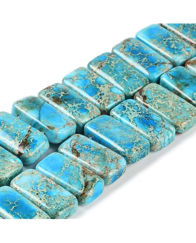 Kamień naturalny Jaspis Cesarski prostokąt 2 otwory ok 20x10x6mm sznurek turkus