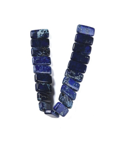 Kamień naturalny Jaspis Cesarski prostokąt 2 otwory ok 20x10x6mm sznurek ciemno niebieski