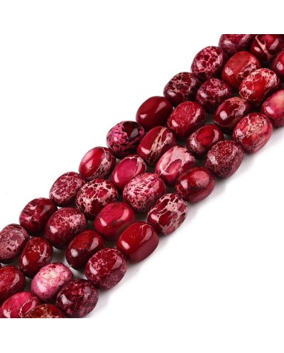 Kamień naturalny Jaspis Cesarski bryłka ok 7x5mm sznurek czerwony