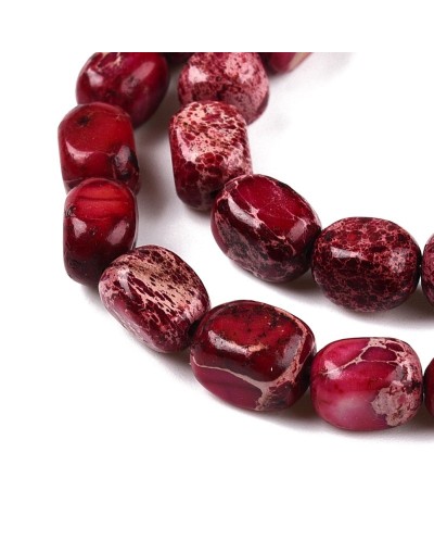 Kamień naturalny Jaspis Cesarski bryłka ok 7x5mm sznurek czerwony