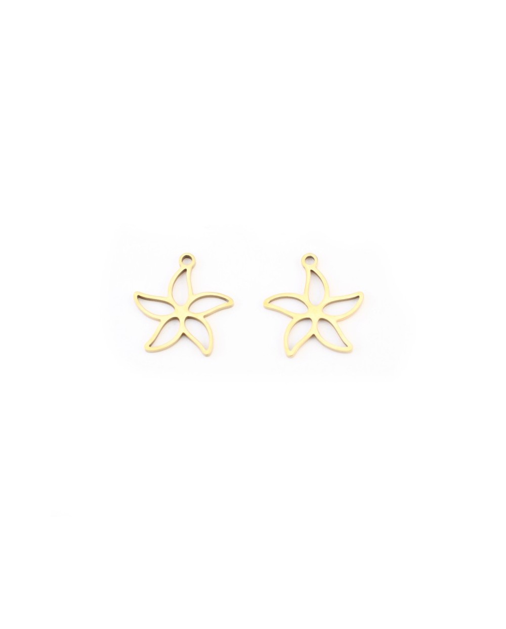 Zawieszka kwiatek 16x15x1mm stal nierdzewna złota