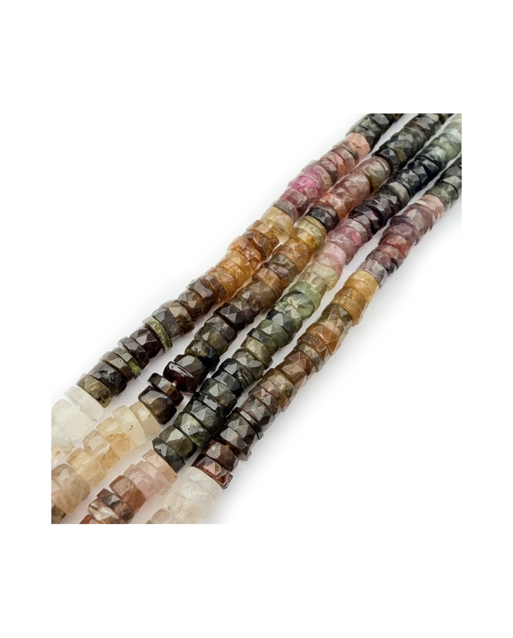 Kamień naturalny Turmalin dysk fasetowany ok 5x2mm sznurek