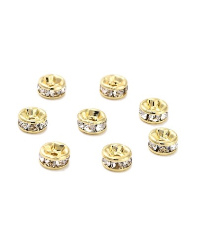 Przekładka do koralików z cyrkoniami 5x2,5mm stal nierdzewna złota