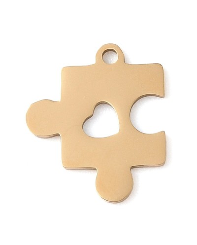 Zawieszka Puzzle 16x14x1mm stal nierdzewna złota