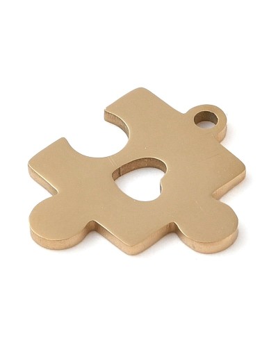 Zawieszka Puzzle 16x14x1mm stal nierdzewna złota