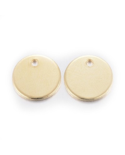 Zawieszka moneta/blaszka 6x0,8mm stal nierdzewna złota