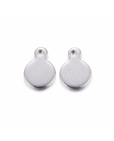 Zawieszka moneta/blaszka 8,5x6x0,8mm stal nierdzewna